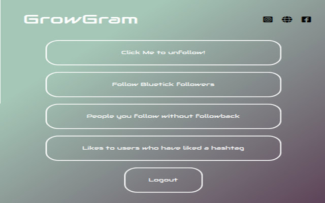 Growgram from Chrome web store to be run with OffiDocs Chromium online Growgram from Chrome web store to be run with OffiDocs Chromium online