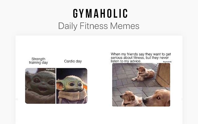 Gymaholic: Health And Fitness Workout Memes from Chrome web store to be run with OffiDocs Chromium online Gymaholic: Health And Fitness Workout Memes from Chrome web store to be run with OffiDocs Chromium online