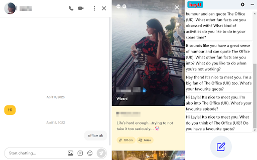 HeyU from Chrome web store to be run with OffiDocs Chromium online HeyU from Chrome web store to be run with OffiDocs Chromium online