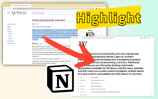 Highlightion Save Highlights to Notion from Chrome web store to be run with OffiDocs Chromium online Highlightion Save Highlights to Notion from Chrome web store to be run with OffiDocs Chromium online