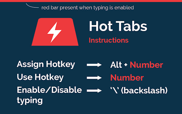 Hot Tabs: Tab Hotkeys/Shortcuts from Chrome web store to be run with OffiDocs Chromium online Hot Tabs: Tab Hotkeys/Shortcuts from Chrome web store to be run with OffiDocs Chromium online