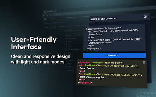 HTML to JSX from Chrome web store to be run with OffiDocs Chromium online HTML to JSX from Chrome web store to be run with OffiDocs Chromium online