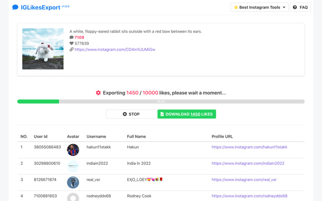 IGLikesExport Export Instagram Likes from Chrome web store to be run with OffiDocs Chromium online IGLikesExport Export Instagram Likes from Chrome web store to be run with OffiDocs Chromium online