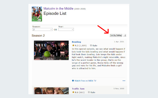IMDb Sort Episodes By Rating from Chrome web store to be run with OffiDocs Chromium online IMDb Sort Episodes By Rating from Chrome web store to be run with OffiDocs Chromium online