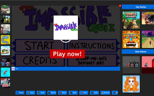Impossible Quiz from Chrome web store to be run with OffiDocs Chromium online Impossible Quiz from Chrome web store to be run with OffiDocs Chromium online