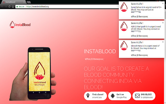 InstaBlood Be A Donor, Save Lives. from Chrome web store to be run with OffiDocs Chromium online InstaBlood Be A Donor, Save Lives. from Chrome web store to be run with OffiDocs Chromium online