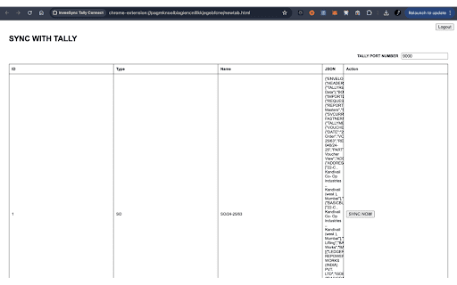 InveeSync Tally Connect from Chrome web store to be run with OffiDocs Chromium online InveeSync Tally Connect from Chrome web store to be run with OffiDocs Chromium online