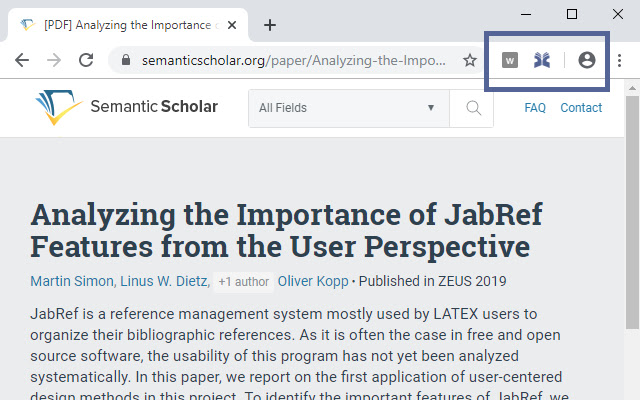 JabRef Browser Extension from Chrome web store to be run with OffiDocs Chromium online JabRef Browser Extension from Chrome web store to be run with OffiDocs Chromium online