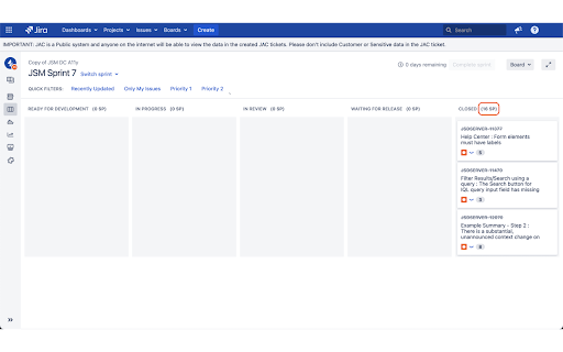 JIRA Kanban Story Points from Chrome web store to be run with OffiDocs Chromium online JIRA Kanban Story Points from Chrome web store to be run with OffiDocs Chromium online