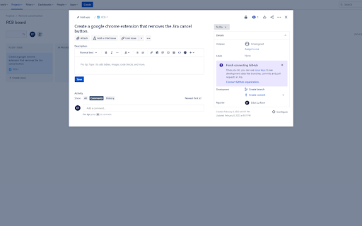 JIRA Remove Cancel Button from Chrome web store to be run with OffiDocs Chromium online JIRA Remove Cancel Button from Chrome web store to be run with OffiDocs Chromium online
