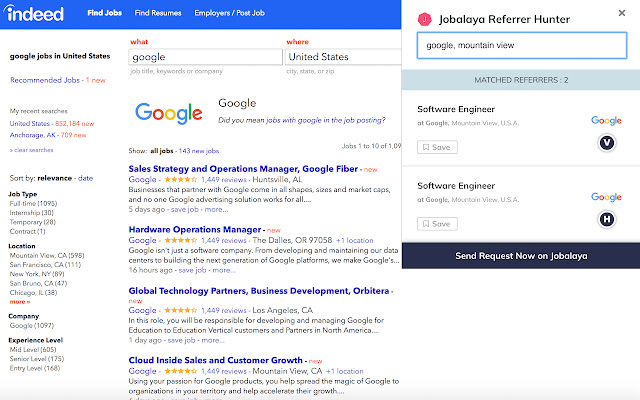 Jobalaya Referrer Hunter from Chrome web store to be run with OffiDocs Chromium online Jobalaya Referrer Hunter from Chrome web store to be run with OffiDocs Chromium online