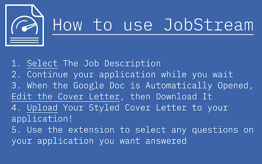 JobStream from Chrome web store to be run with OffiDocs Chromium online JobStream from Chrome web store to be run with OffiDocs Chromium online