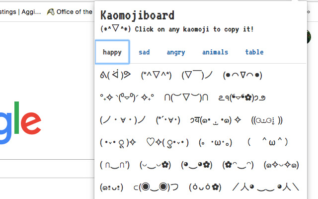 kaomojiBoard from Chrome web store to be run with OffiDocs Chromium online kaomojiBoard from Chrome web store to be run with OffiDocs Chromium online