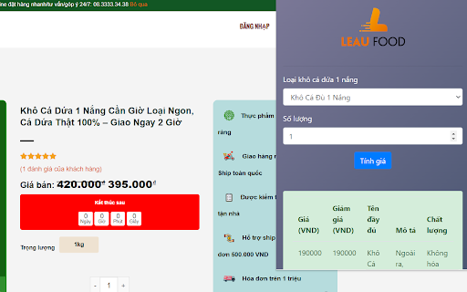 Khô cá dứa 1 nắng LEAU FOOD from Chrome web store to be run with OffiDocs Chromium online Khô cá dứa 1 nắng LEAU FOOD from Chrome web store to be run with OffiDocs Chromium online