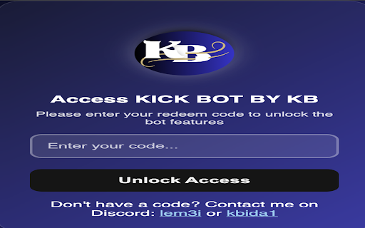 KICK BOT BY KB from Chrome web store to be run with OffiDocs Chromium online KICK BOT BY KB from Chrome web store to be run with OffiDocs Chromium online