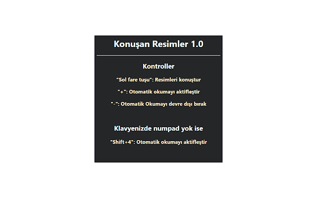 Konuşan Resimler from Chrome web store to be run with OffiDocs Chromium online Konuşan Resimler from Chrome web store to be run with OffiDocs Chromium online