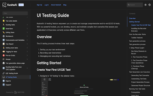 KushoAI UI Recorder from Chrome web store to be run with OffiDocs Chromium online KushoAI UI Recorder from Chrome web store to be run with OffiDocs Chromium online