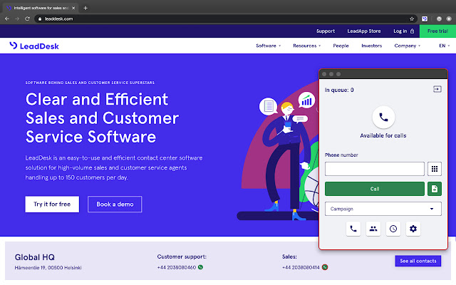 LeadDesk Talk from Chrome web store to be run with OffiDocs Chromium online LeadDesk Talk from Chrome web store to be run with OffiDocs Chromium online