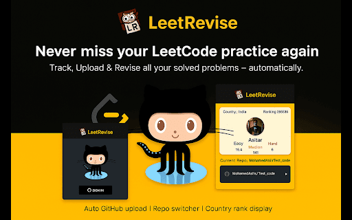 LeetRevise from Chrome web store to be run with OffiDocs Chromium online LeetRevise from Chrome web store to be run with OffiDocs Chromium online