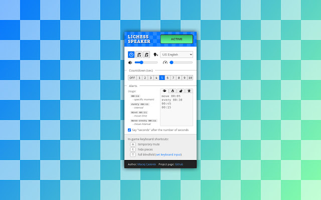 Lichess Speaker from Chrome web store to be run with OffiDocs Chromium online Lichess Speaker from Chrome web store to be run with OffiDocs Chromium online