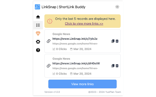 LinkSnap | ShortLink Buddy from Chrome web store to be run with OffiDocs Chromium online LinkSnap | ShortLink Buddy from Chrome web store to be run with OffiDocs Chromium online