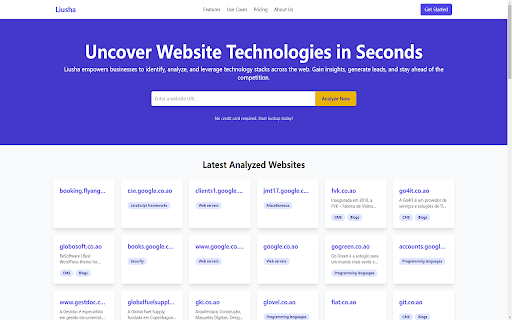 Liusha WebStack Detector from Chrome web store to be run with OffiDocs Chromium online Liusha WebStack Detector from Chrome web store to be run with OffiDocs Chromium online