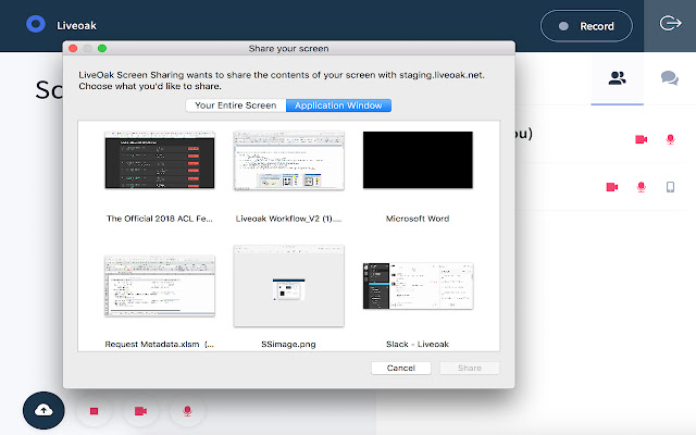 LiveOak Screen Sharing from Chrome web store to be run with OffiDocs Chromium online LiveOak Screen Sharing from Chrome web store to be run with OffiDocs Chromium online