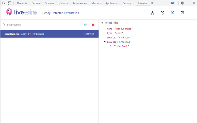Livewire devtools from Chrome web store to be run with OffiDocs Chromium online Livewire devtools from Chrome web store to be run with OffiDocs Chromium online