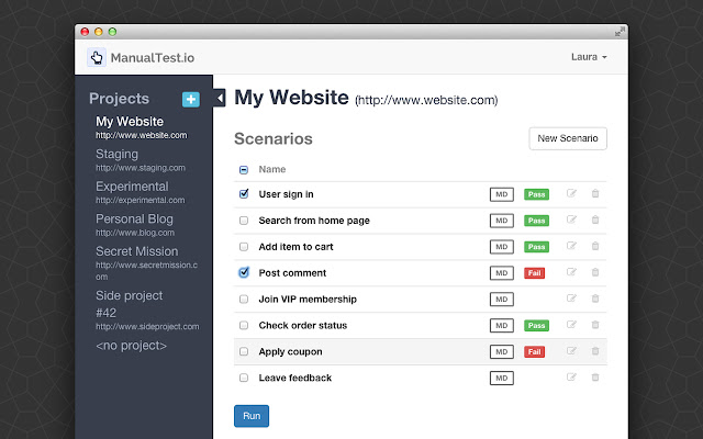 ManualTest.io from Chrome web store to be run with OffiDocs Chromium online ManualTest.io from Chrome web store to be run with OffiDocs Chromium online