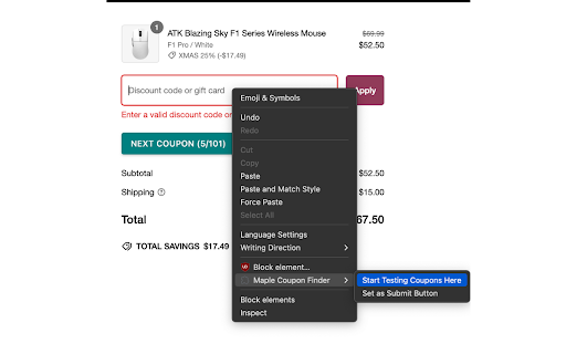 Maple Coupon Finder from Chrome web store to be run with OffiDocs Chromium online Maple Coupon Finder from Chrome web store to be run with OffiDocs Chromium online