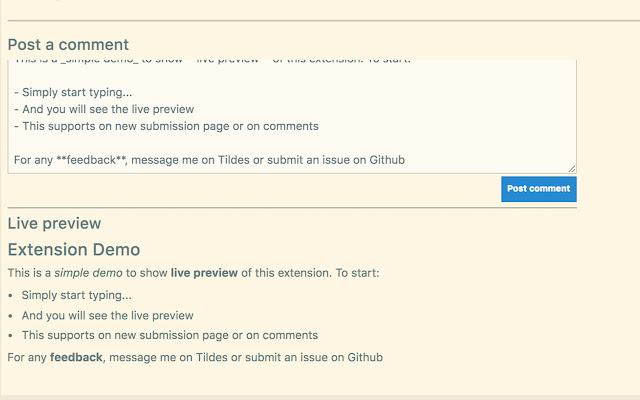 Markdown Preview for Tildes from Chrome web store to be run with OffiDocs Chromium online Markdown Preview for Tildes from Chrome web store to be run with OffiDocs Chromium online