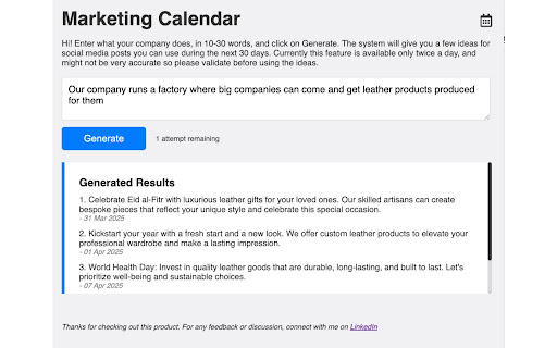 Marketing Calendar from Chrome web store to be run with OffiDocs Chromium online Marketing Calendar from Chrome web store to be run with OffiDocs Chromium online