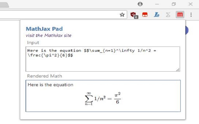 MathJax Pad from Chrome web store to be run with OffiDocs Chromium online MathJax Pad from Chrome web store to be run with OffiDocs Chromium online