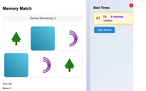 Memory Match Game Brain Training from Chrome web store to be run with OffiDocs Chromium online Memory Match Game Brain Training from Chrome web store to be run with OffiDocs Chromium online