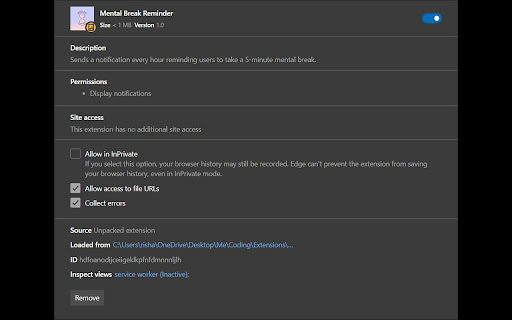 Mental Break Reminder from Chrome web store to be run with OffiDocs Chromium online Mental Break Reminder from Chrome web store to be run with OffiDocs Chromium online