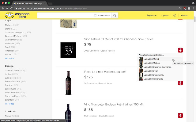 MercadoLibre Wine Explorer via Vivino from Chrome web store to be run with OffiDocs Chromium online MercadoLibre Wine Explorer via Vivino from Chrome web store to be run with OffiDocs Chromium online