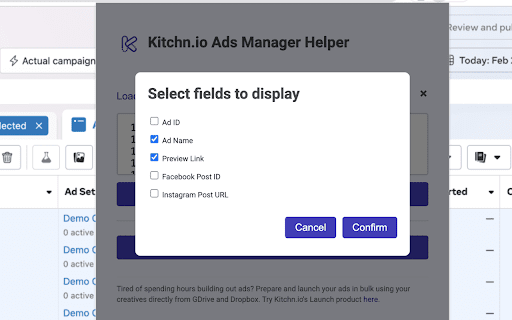 Meta Ads Manager Helper by Kitchn.io from Chrome web store to be run with OffiDocs Chromium online Meta Ads Manager Helper by Kitchn.io from Chrome web store to be run with OffiDocs Chromium online