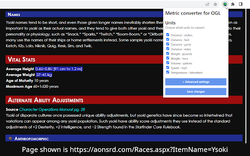 Metric converter for Starfinder from Chrome web store to be run with OffiDocs Chromium online Metric converter for Starfinder from Chrome web store to be run with OffiDocs Chromium online