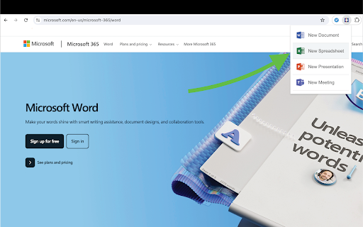 Microsoft Office 365 Quick Create from Chrome web store to be run with OffiDocs Chromium online Microsoft Office 365 Quick Create from Chrome web store to be run with OffiDocs Chromium online