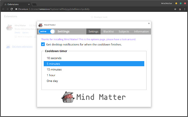 Mind Matter from Chrome web store to be run with OffiDocs Chromium online Mind Matter from Chrome web store to be run with OffiDocs Chromium online