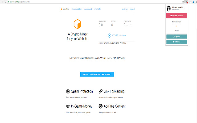 Miners Shield from Chrome web store to be run with OffiDocs Chromium online Miners Shield from Chrome web store to be run with OffiDocs Chromium online