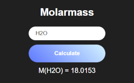 Molarmass Calculator from Chrome web store to be run with OffiDocs Chromium online Molarmass Calculator from Chrome web store to be run with OffiDocs Chromium online