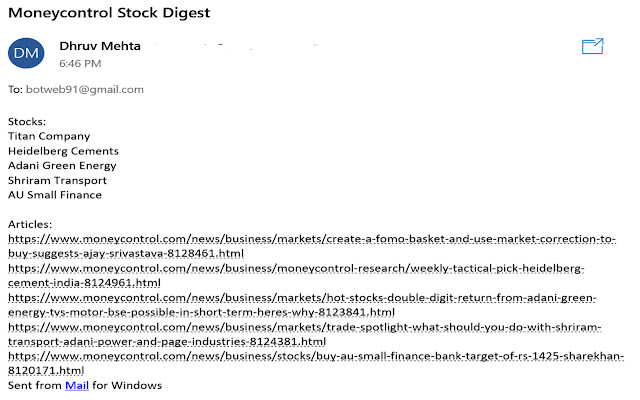 Moneycontrol Digest from Chrome web store to be run with OffiDocs Chromium online Moneycontrol Digest from Chrome web store to be run with OffiDocs Chromium online