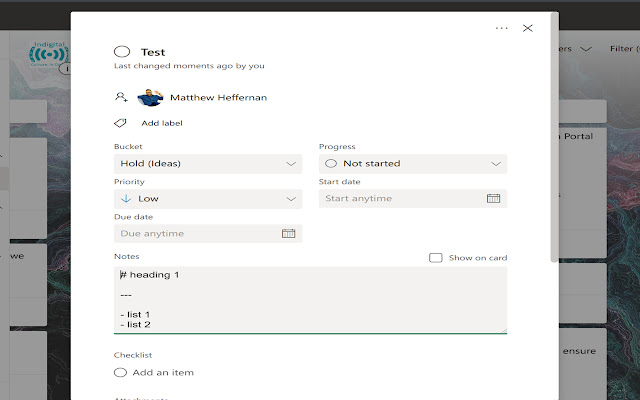 MS Planner Markdown Extension from Chrome web store to be run with OffiDocs Chromium online MS Planner Markdown Extension from Chrome web store to be run with OffiDocs Chromium online