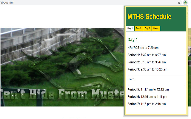 MTHS Schedule from Chrome web store to be run with OffiDocs Chromium online MTHS Schedule from Chrome web store to be run with OffiDocs Chromium online
