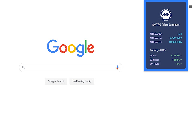 MTRG price ticker from Chrome web store to be run with OffiDocs Chromium online MTRG price ticker from Chrome web store to be run with OffiDocs Chromium online