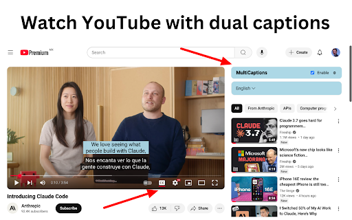 MultiCaptions Multi Language Captions for YouTube from Chrome web store to be run with OffiDocs Chromium online MultiCaptions Multi Language Captions for YouTube from Chrome web store to be run with OffiDocs Chromium online