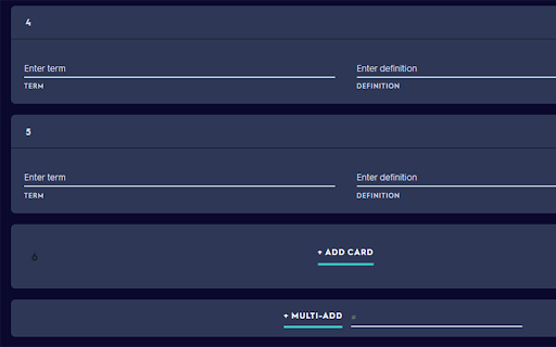 Multi Card Add for Quizlet from Chrome web store to be run with OffiDocs Chromium online Multi Card Add for Quizlet from Chrome web store to be run with OffiDocs Chromium online