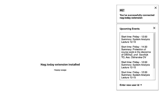 Nag.Today Smart Calendar from Chrome web store to be run with OffiDocs Chromium online Nag.Today Smart Calendar from Chrome web store to be run with OffiDocs Chromium online