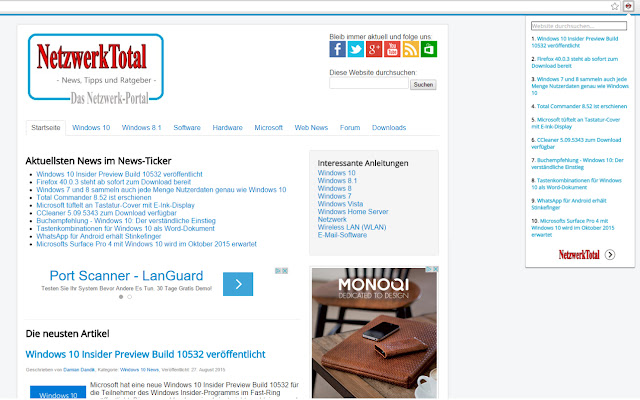 NetzwerkTotal News from Chrome web store to be run with OffiDocs Chromium online NetzwerkTotal News from Chrome web store to be run with OffiDocs Chromium online